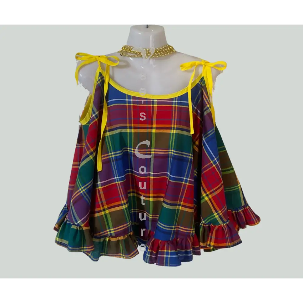 Madras String Tops Twisted Plum / OSFM top